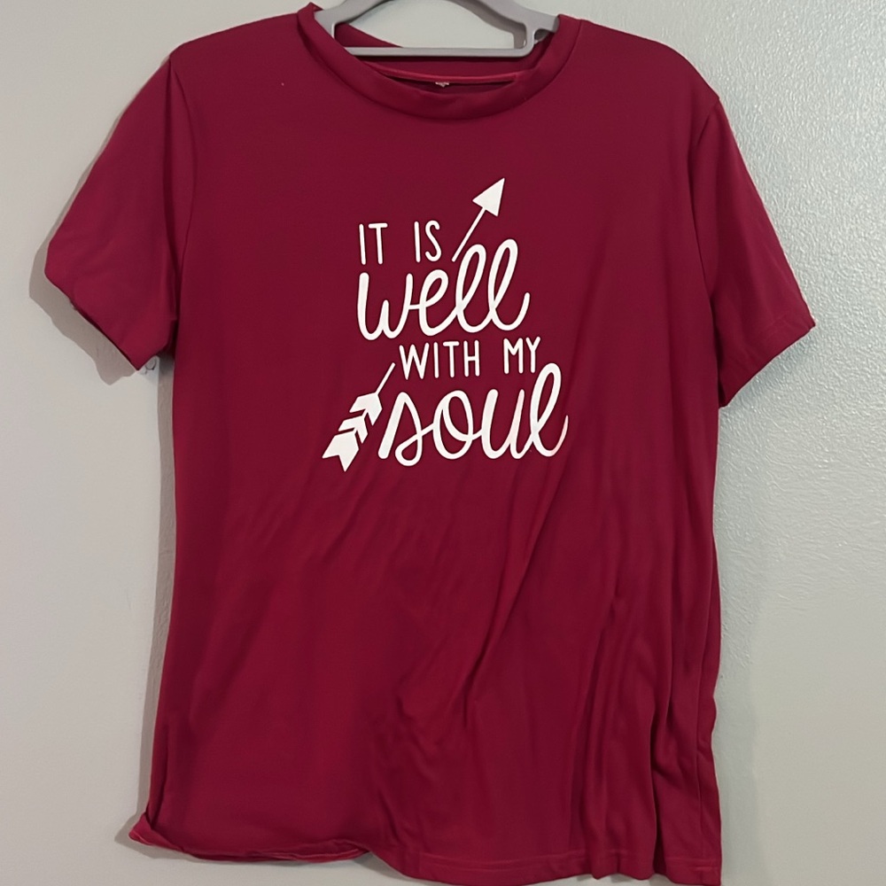 Red Graphic T-Shirt with Inspirational Quote